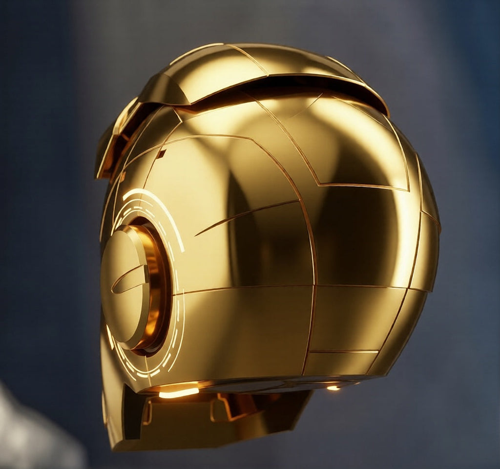 Gold Iron Man MK5 Helmet (With Jarvis - Voice, Remote, and Touch Control)