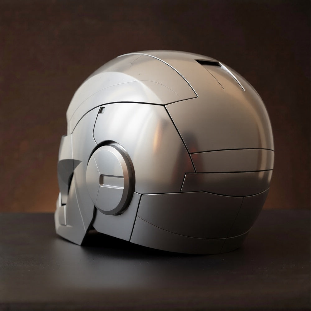 Silver Iron Man MK5 Helmet (With Jarvis - Voice, Remote, and Touch Control)