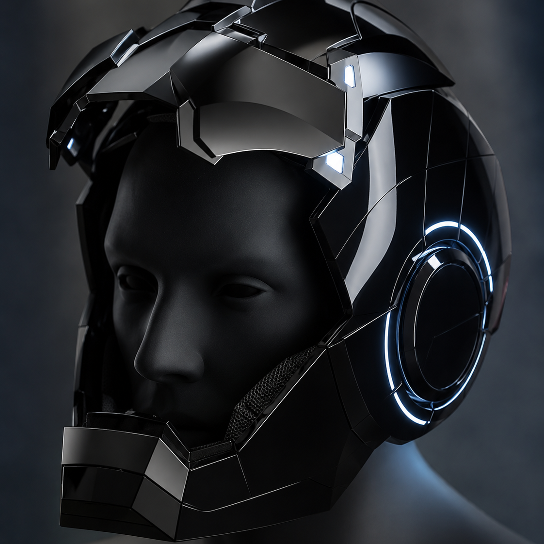 Glossy Black Iron Man MK5 Helmet (With Jarvis - Voice, Remote, and Touch Control)