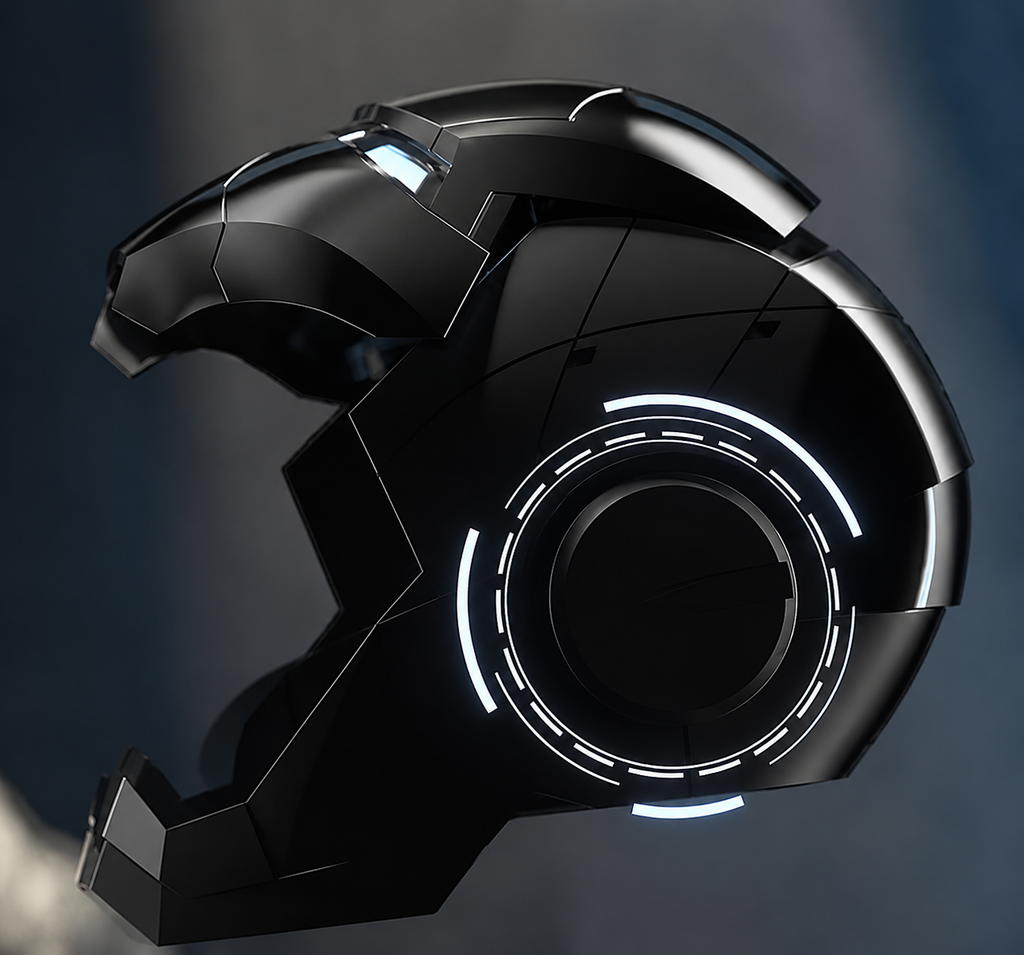 Black/Silver Iron Man MK5 Helmet (With Jarvis - Voice, Remote, and Touch Control)