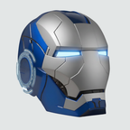 Blue Iron Man MK5 Helmet "Pepper" (With Jarvis - Voice, Remote, and Touch Control)