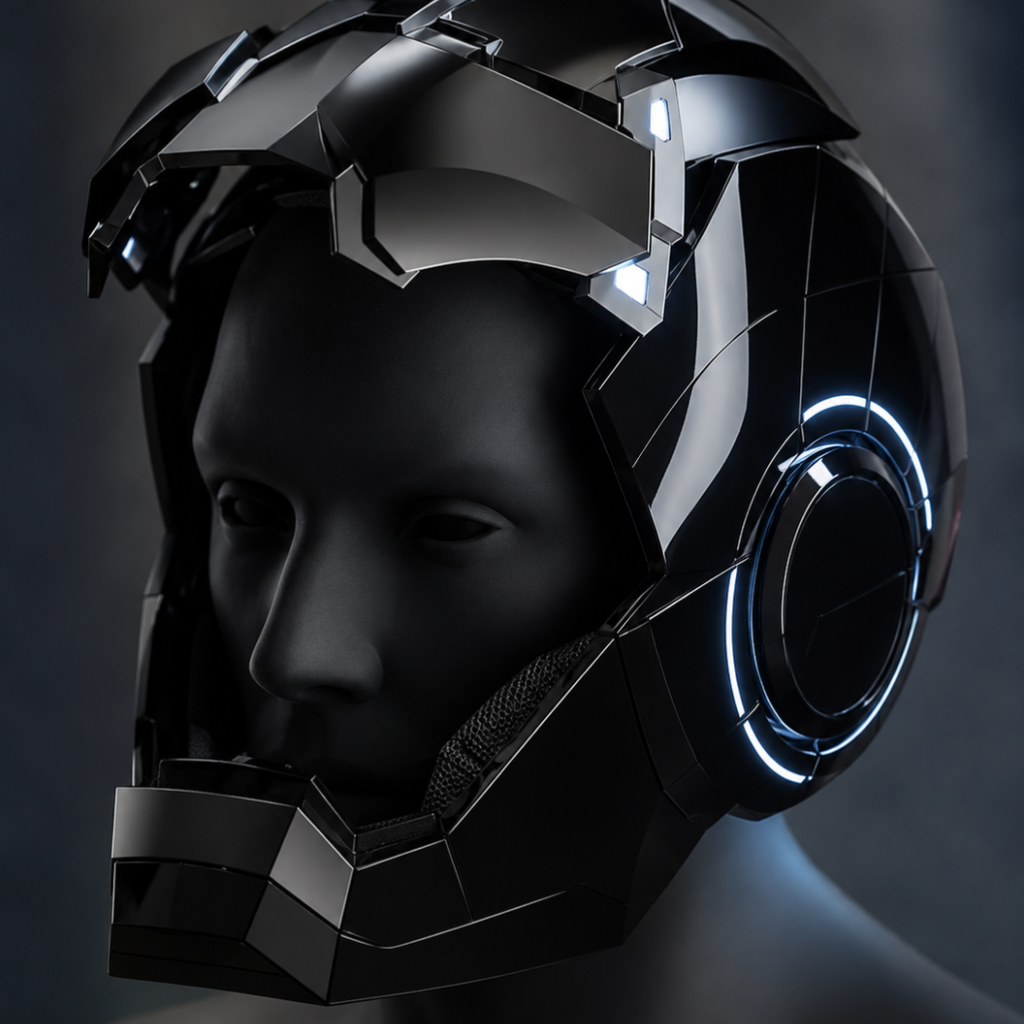 Matte Black Iron Man MK5 Helmet (With Jarvis - Voice, Remote, and Touch Control)
