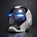 White Iron Man MK5 1:1 Helmet (With Jarvis - Voice, Remote, and Touch Control)