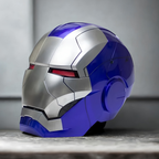 Blue Iron Man MK5 Helmet "Pepper" (With Jarvis - Voice, Remote, and Touch Control)